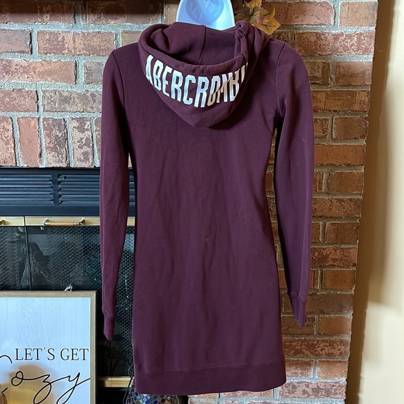 Abercrombie & Fitch Maroon Hoodie Sweatshirt Mini Dress - Picture 4 of 7